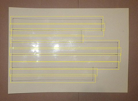 The Paper Sode kite - rectangles taped. The Paper Sode kite - rectangles taped.