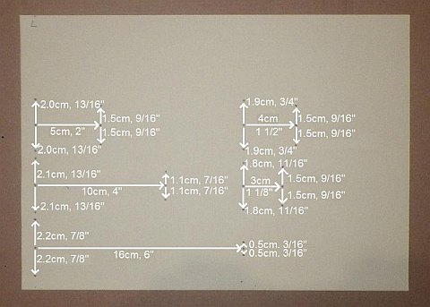 The Paper Sode kite - measured and dots marked.