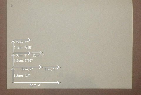 The Paper Sode kite - measured and dots marked.