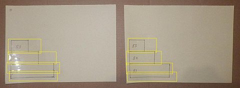 The Paper Sode kite - shapes taped.