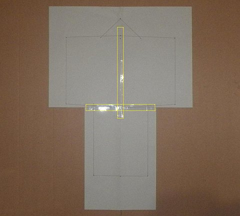 The Paper Sode kite - tape laid down. The Paper Sode kite - tape laid down.