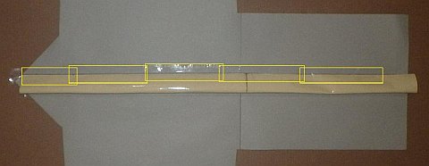 The Paper Sode kite - edge taped the rest of the way, before ends trimmed.