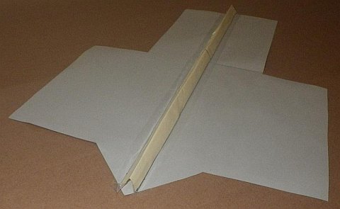 The Paper Sode kite - V-shape formed, all the way along.