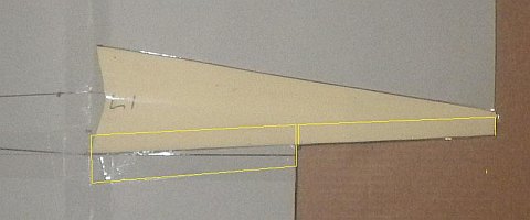 The Paper Sode kite - one edge taped.