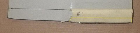 The Paper Sode kite - other edge taped – to sail trailing edge.