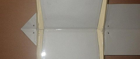 The Paper Sode kite - where the bridle holes go.