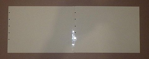 The Paper Sode kite - another sheet similarly marked with dots and taped on.