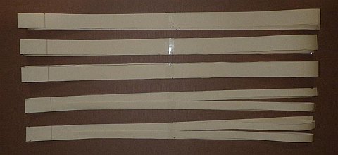 The Paper Sode kite - three main-tails and two side-tails.