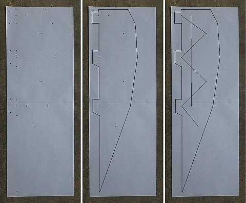 The Parachute kite - rib template measured and drawn.