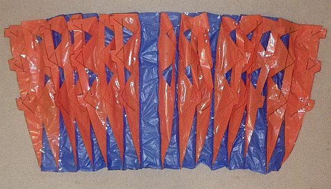 The Parachute kite - all ribs attached to the upper surface plastic.