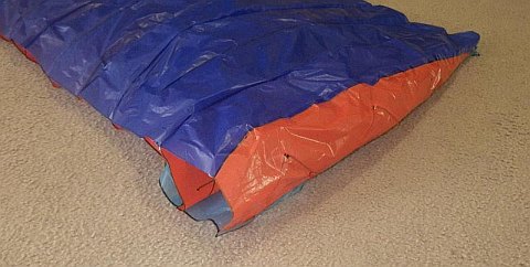 The Parachute kite - first completed cell, showing airfoil shape and ram-air opening.