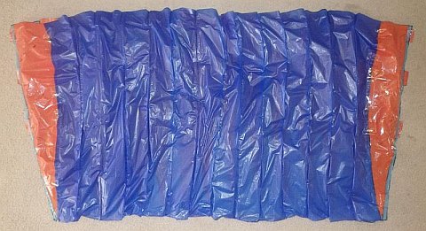 The Parachute kite - upper surface of completed canopy, showing both tip ribs.