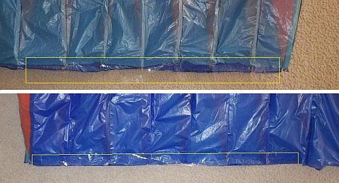 The Parachute kite - where to tape the trailing edge.