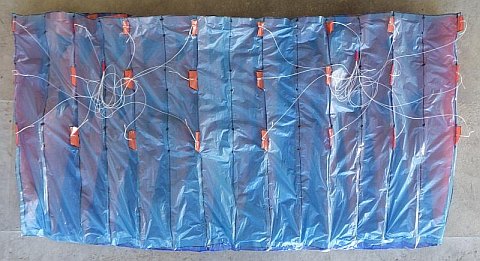 The Parachute kite - bridle – both sides taped.