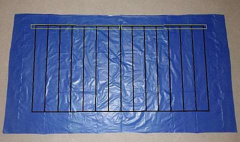 The Parachute kite - where to put sticky tape edging.