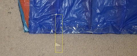 The Parachute kite - tape stuck to upper surface of trailing edge.