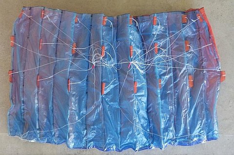 The Parachute kite - both brake lines attached.