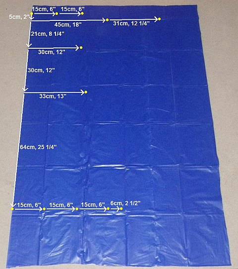 The Parafoil kite - dots measured and marked.
