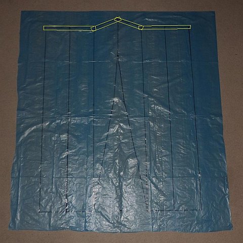 The Parafoil kite - where to put the sticky tape.