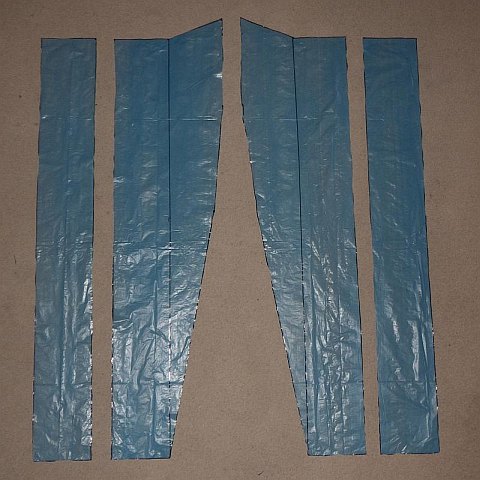 The Parafoil kite - pieces cut, ready to assemble.