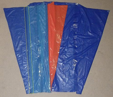 The Parafoil kite - Lower Surface rectangle taped to Side Keel.