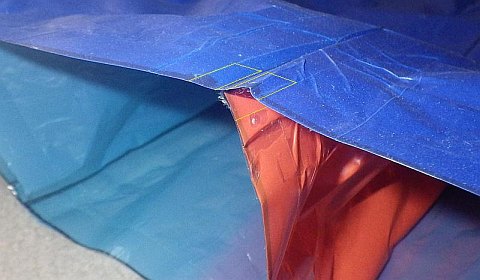 The Parafoil kite - where to tape air intake.