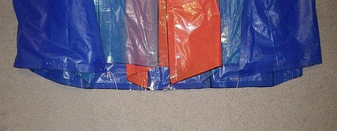 The Parafoil kite - the Bridle Loop and Central Bridle Line attached to the sail.