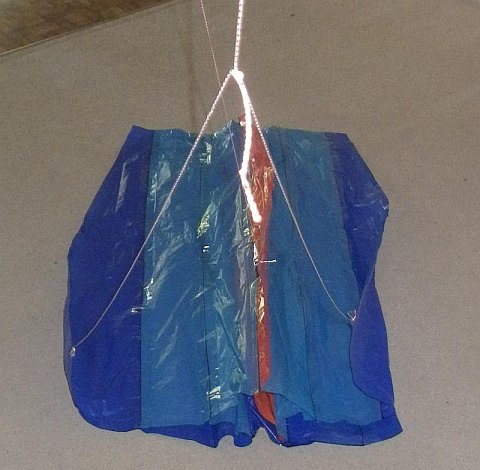 The Parafoil kite - Central Bridle Line tied to Bridle Loop.