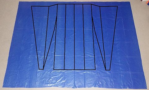 The Parafoil kite - all lines marked.