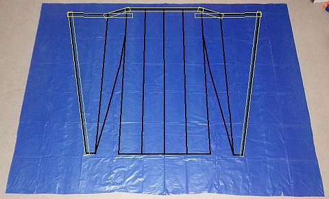 The Parafoil kite - where to put sticky tape edging.