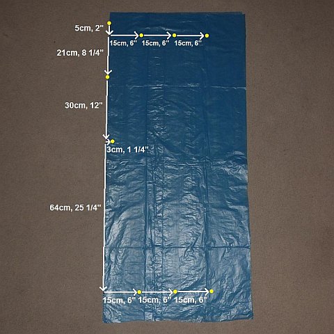 The Parafoil kite - dots measured and marked.