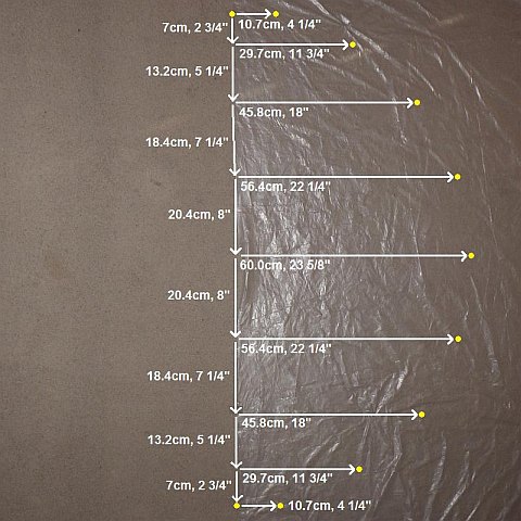 The Parasail kite - sail measurements. The Parasail kite - sail measurements.