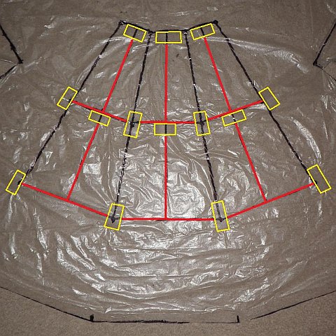 The Parasail kite - central vents taped.