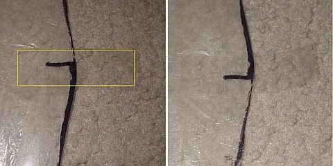 The Parasail kite - placing attachment point tapes.