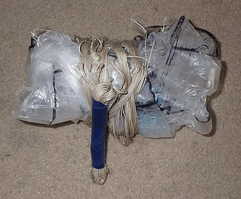 The Parasail kite - all rolled up and ready to stow.