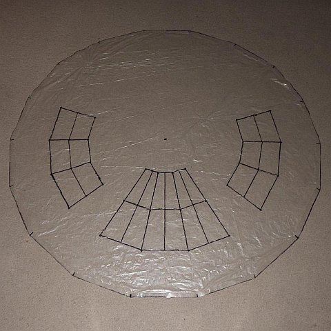 The Parasail kite - vent slits drawn. The Parasail kite - vent slits drawn.