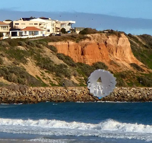 The MBK Parasail kite - nothing to it - attach line, catch breeze.
