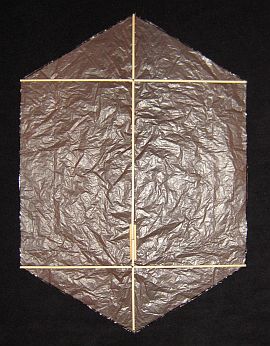 The 1-Skewer Rokkaku - spars arranged on sail