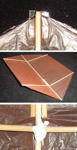 The 1-Skewer Rokkaku - attaching spars to sail