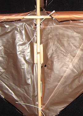 The 1-Skewer Roller - attaching the keel to the vertical spar.