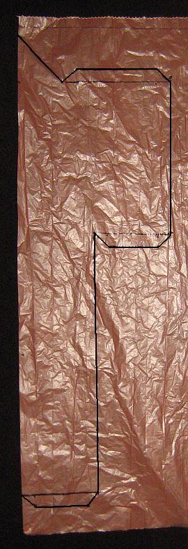 The 1-Skewer Sode - template marked on 1 side of a plastic bag. The 1-Skewer Sode - template marked on 1 side of a plastic bag.