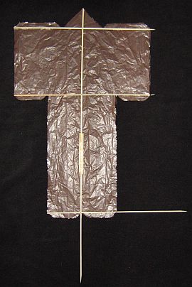 The 1-Skewer Sode - spars laid out on sail The 1-Skewer Sode - spars laid out on sail