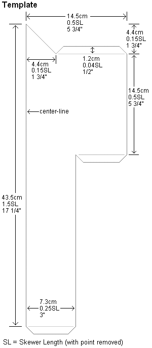 Sail template for the 1-Skewer Sode kite. Sail template for the 1-Skewer Sode kite.