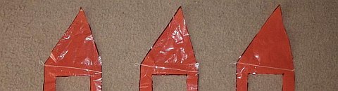 The Octopus kite - the 3 middle ribs with bridle attachment points added.