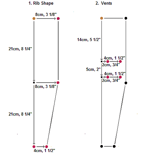 The Octopus kite - how to mark dots on side rib template.