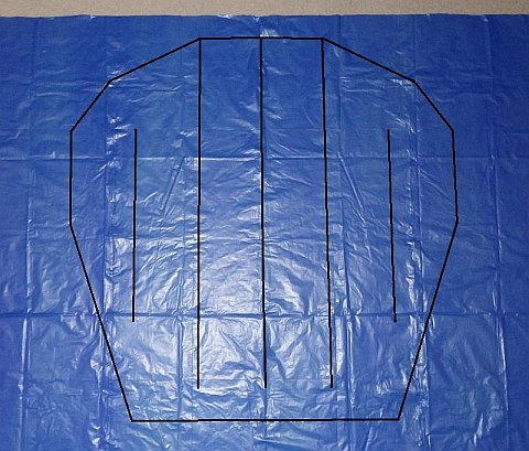 The Octopus kite - all lines marked. The Octopus kite - all lines marked.