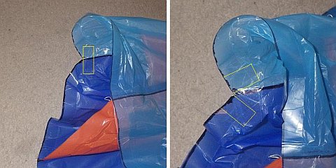 The Octopus kite - one corner of air intake taped.