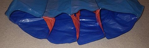 The Octopus kite - Whole air intake, upside down on floor.