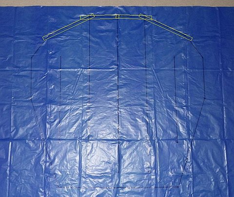 The Octopus kite - where to put sticky tape edging. The Octopus kite - where to put sticky tape edging.
