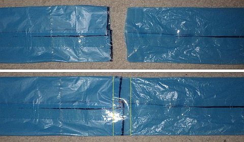 The Octopus kite - extension taped to existing tail.